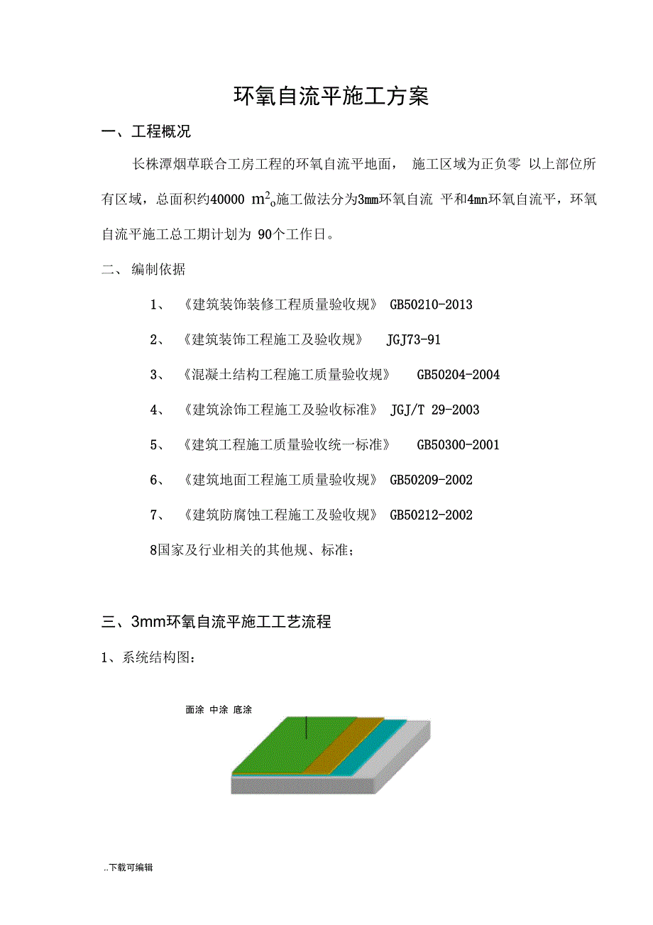 环氧自流平工程施工方案设计_第1页