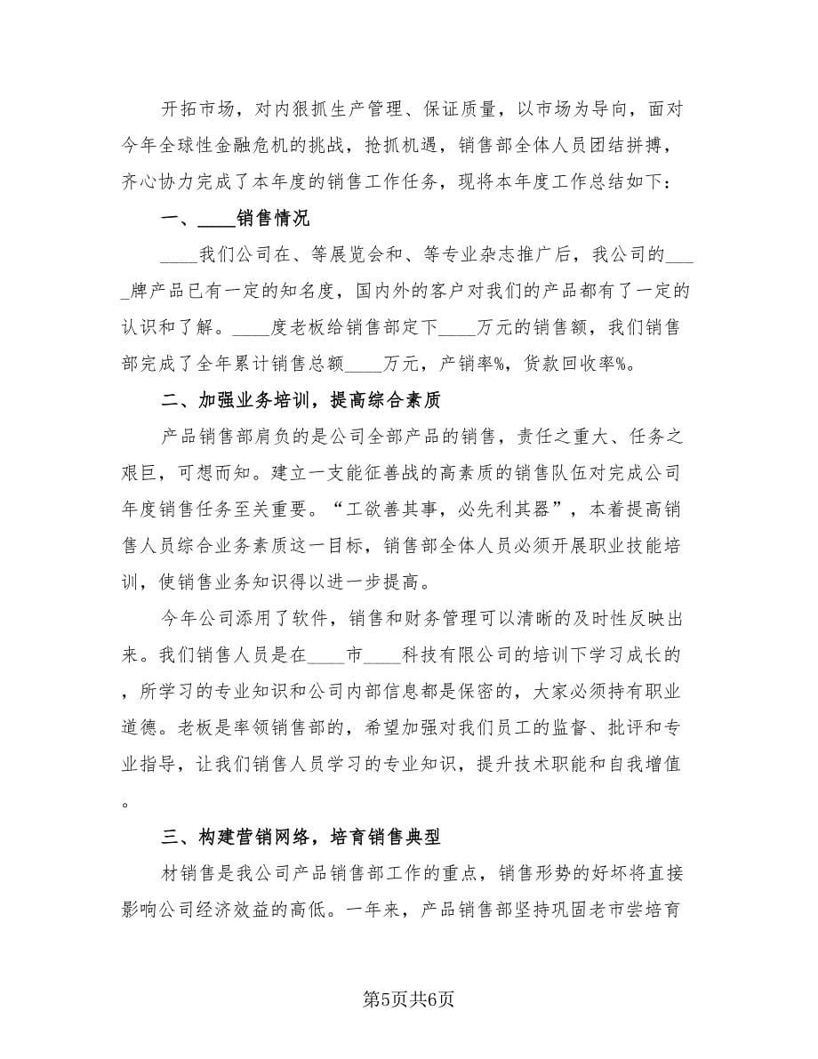 业务员岗位个人总结实范文（三篇）.doc_第5页