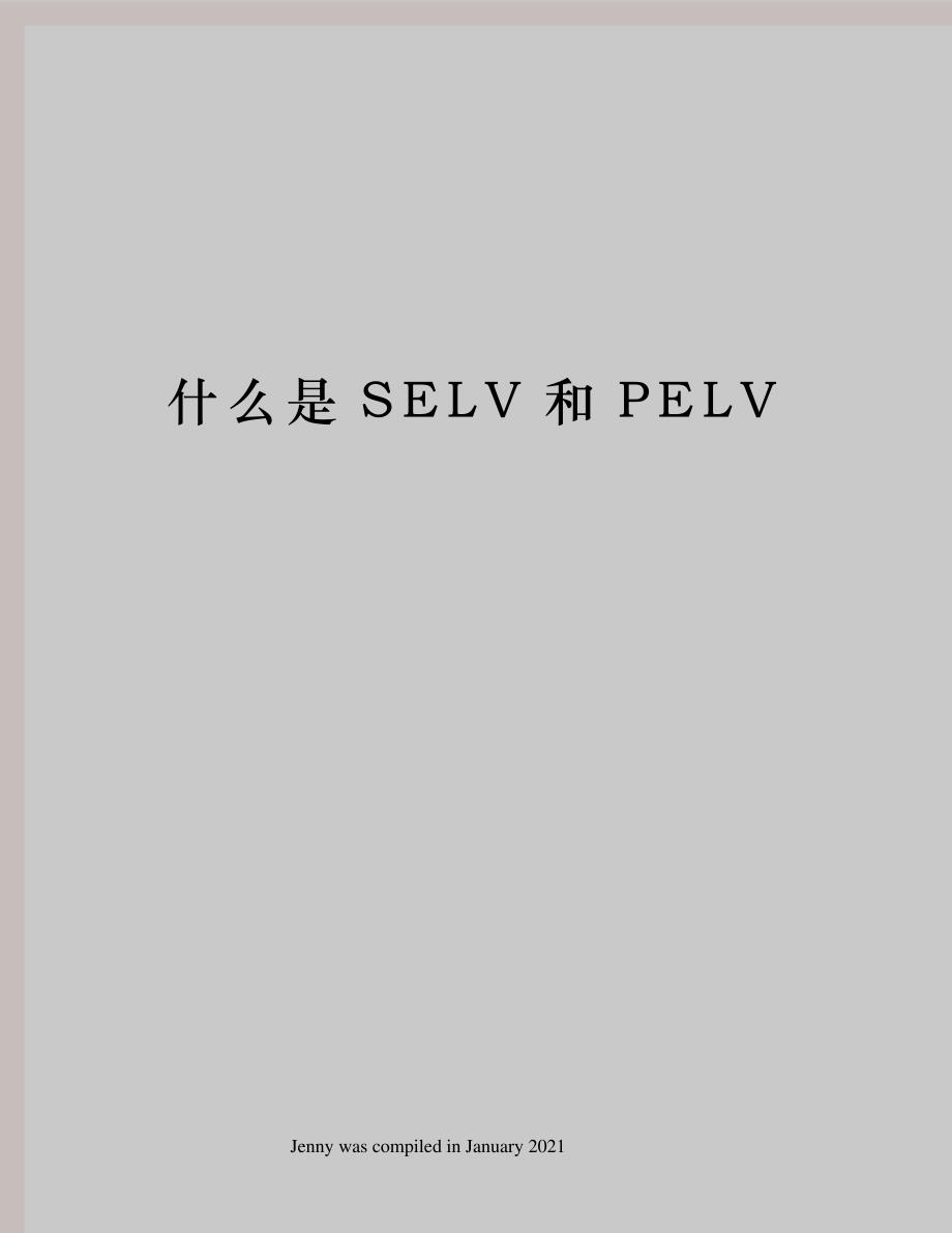 什么是SELV和PELV_第1页