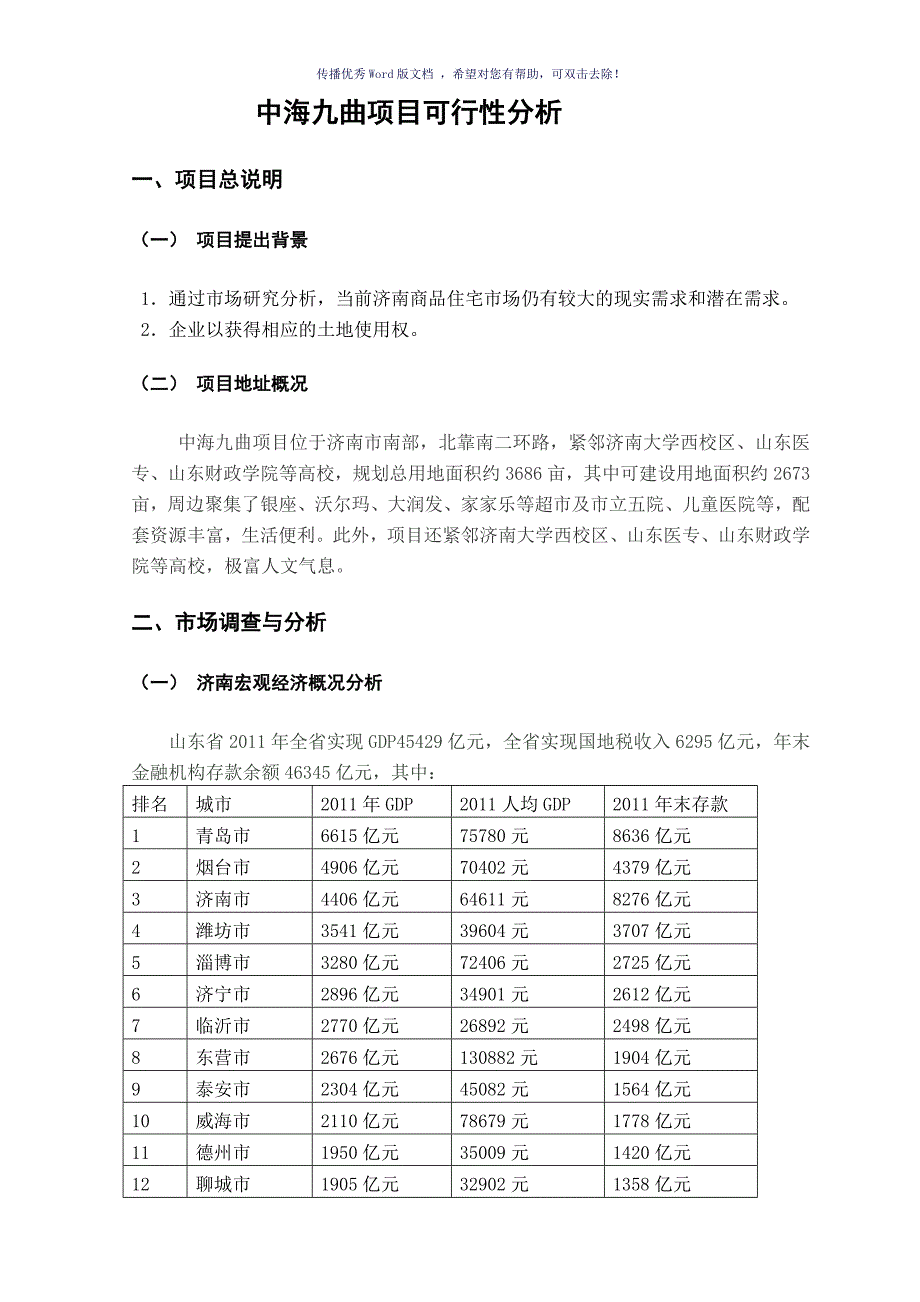 中海九曲项目房地产开发课程设计Word版_第4页