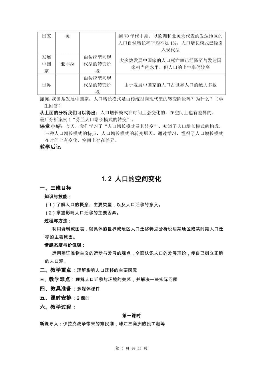 【精品教案】人教版高中地理必修2全册教案_第5页