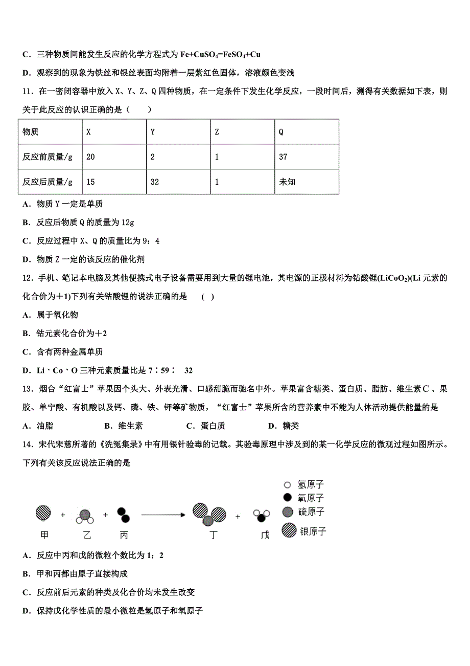 湖南省耒阳市达标名校2023年中考化学最后一模试卷（含答案解析）.doc_第4页