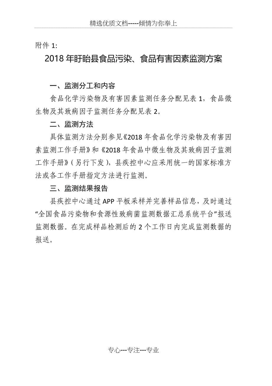 2018年盱眙食品安全风险监测实施方案_第5页