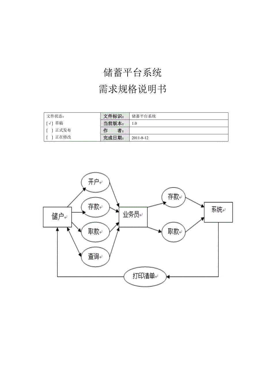 银行储蓄系统需求分析_第1页