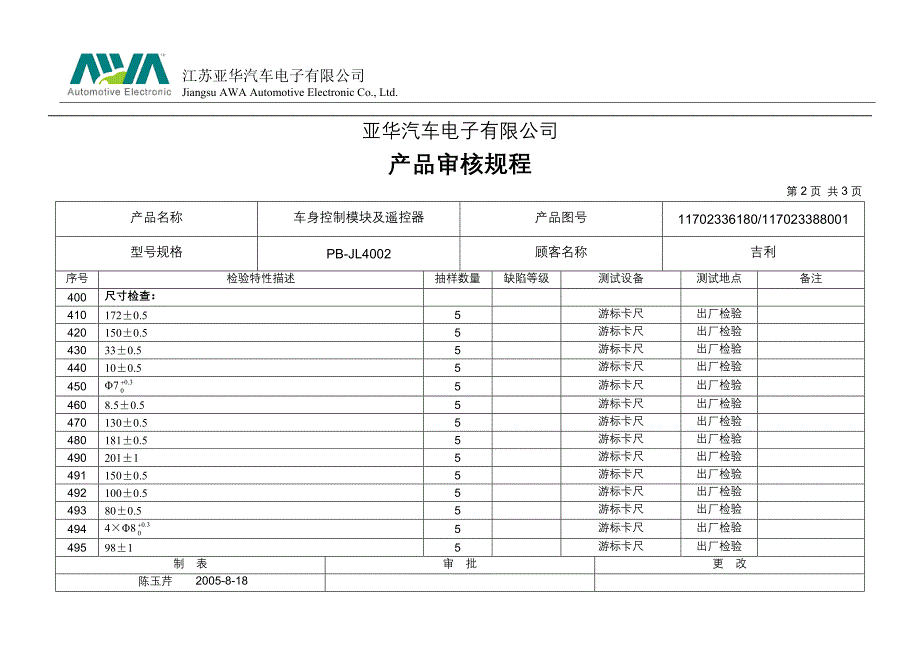 07产品审核规程(4002)_第2页