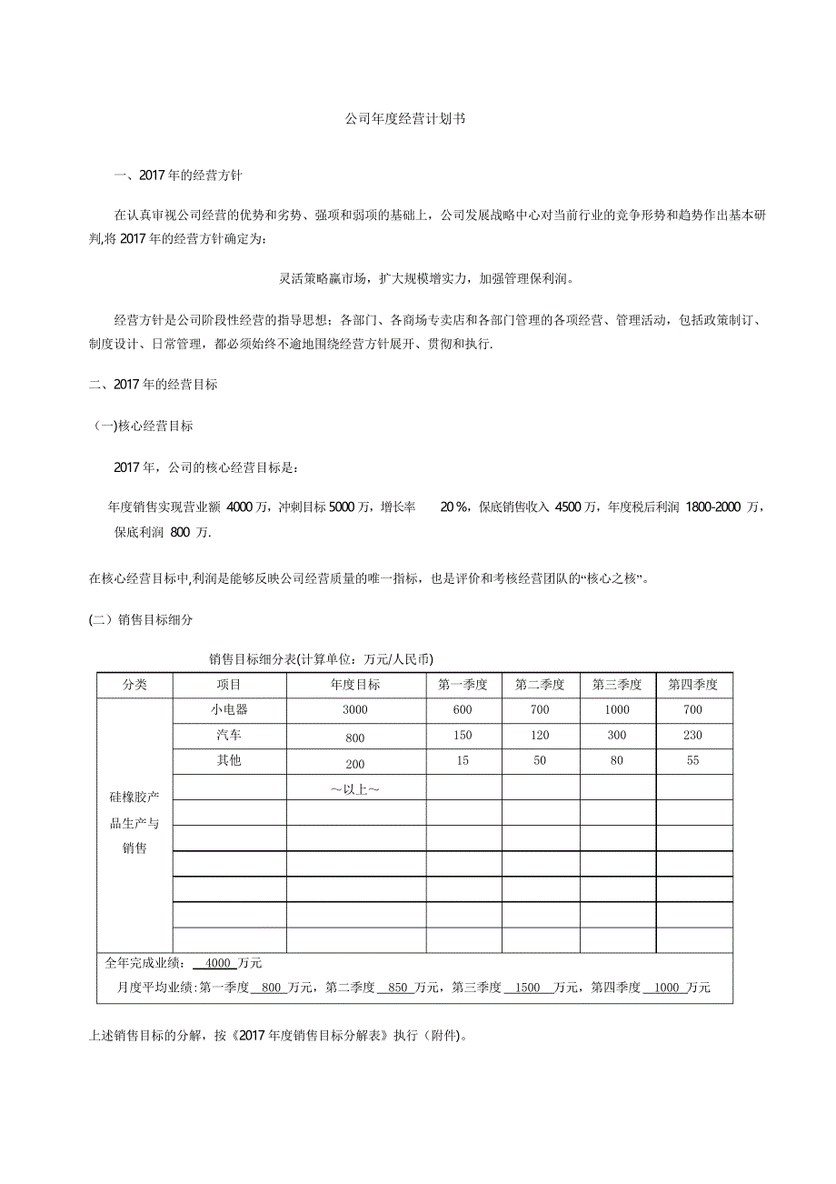 公司年度经营计划书_第1页