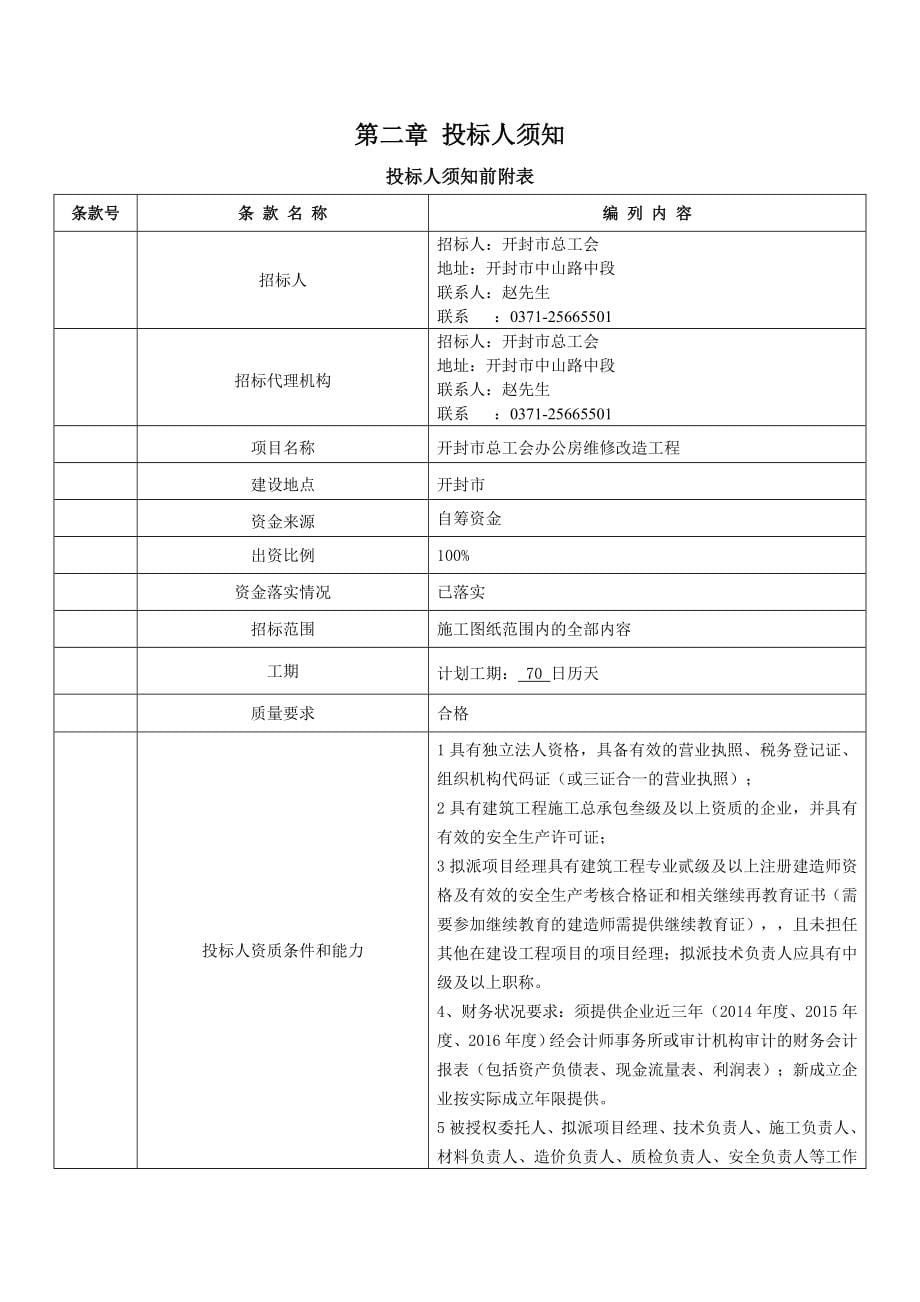 开封市总工会办公房维修改造工程_第5页