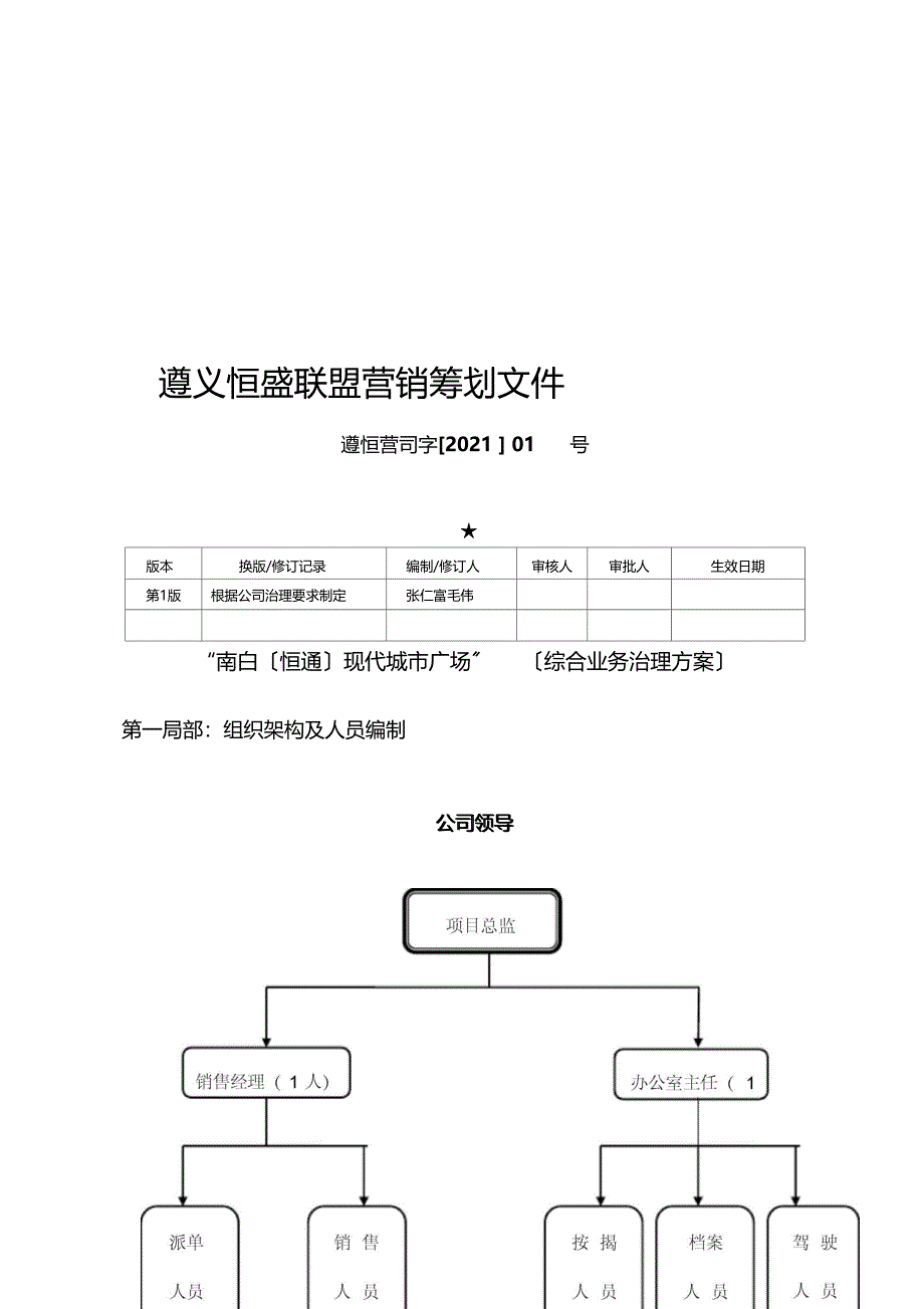 房地产销售案场综合业务管理方案_第1页