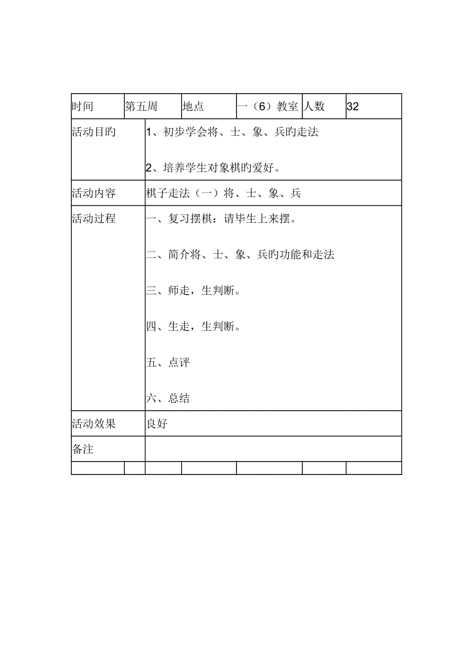 少年宫象棋活动记录表_第3页