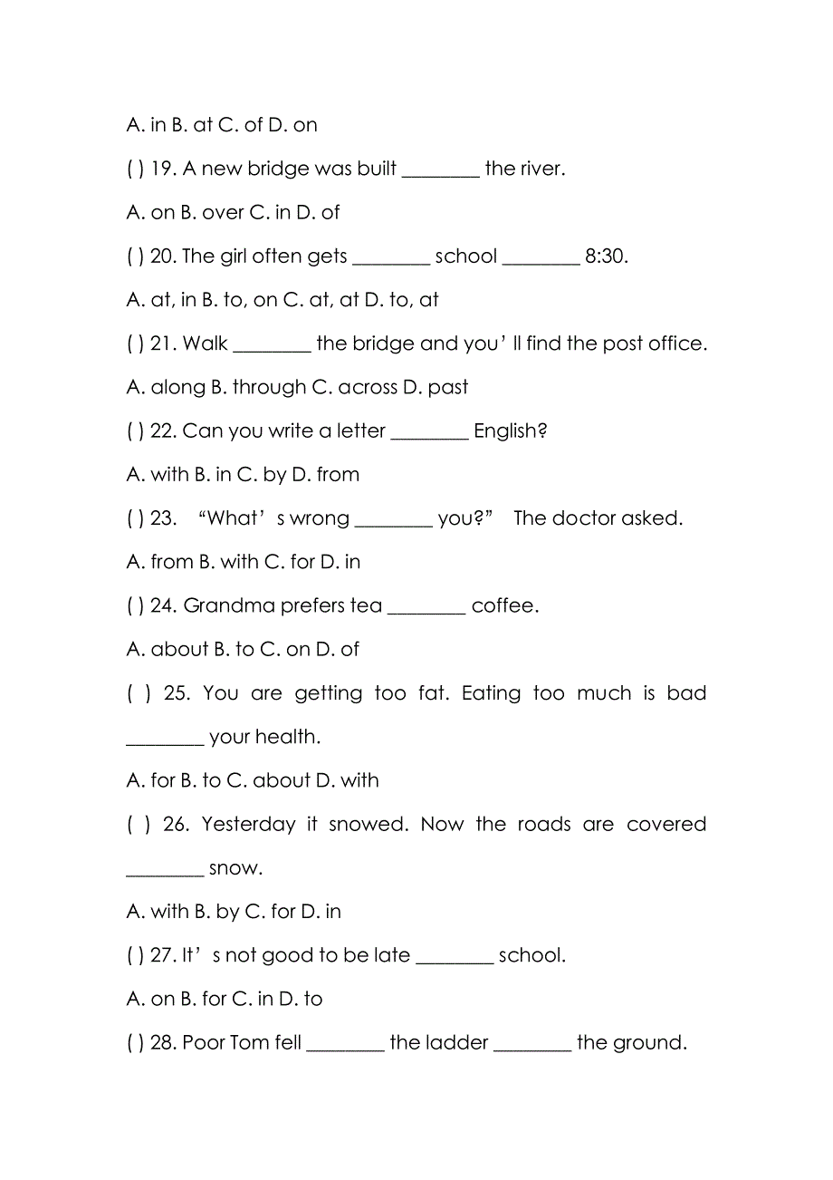 介词搭配练习_第3页