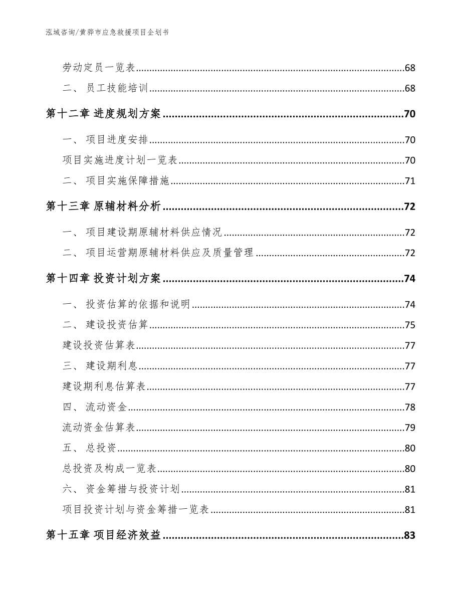 黄骅市应急救援项目企划书【参考范文】_第5页