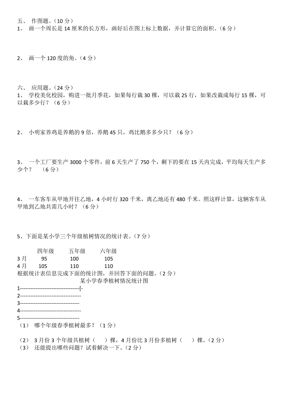 四年级数学上册期末试题_第2页