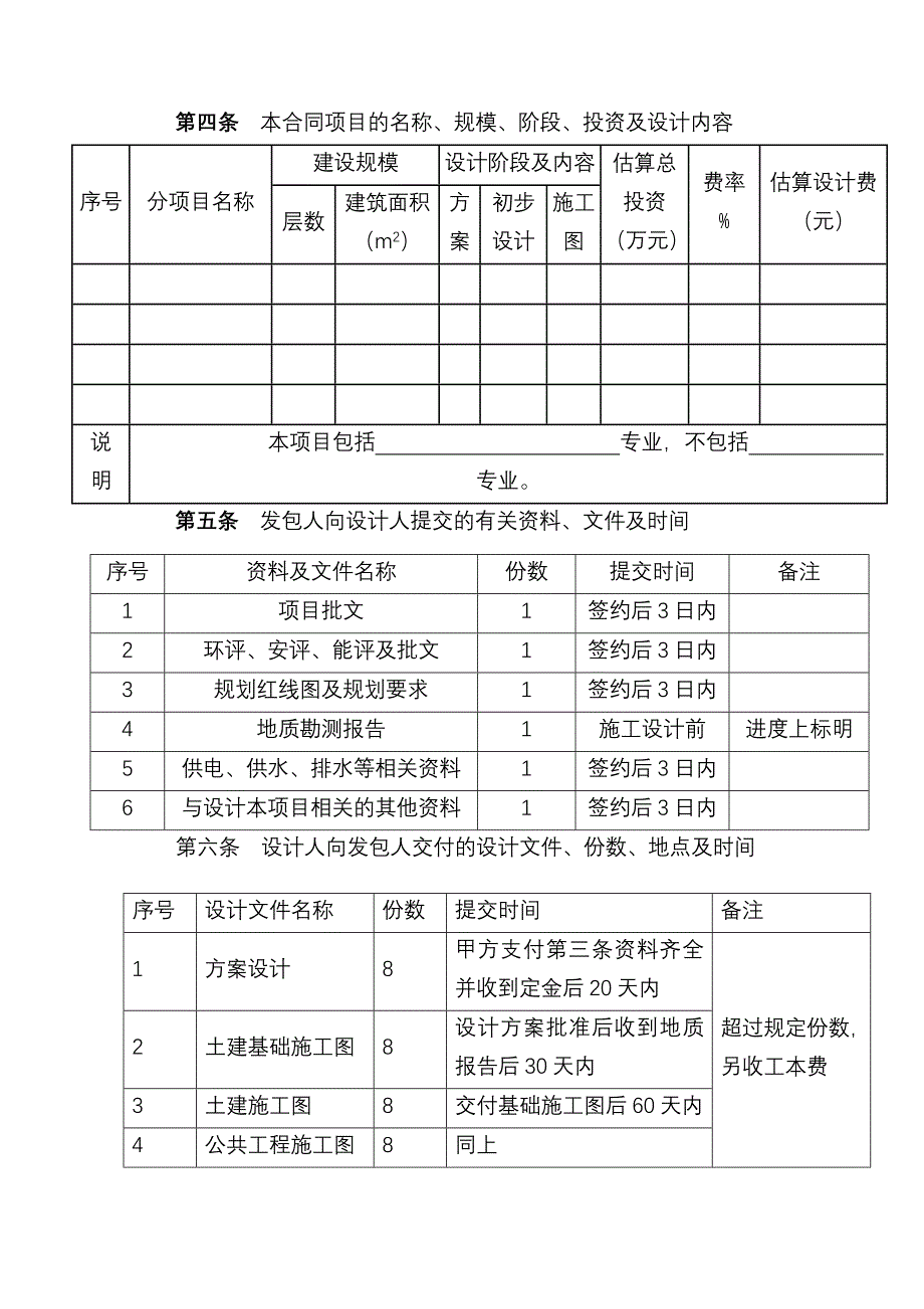 建设工程设计合同范本-专业_第3页