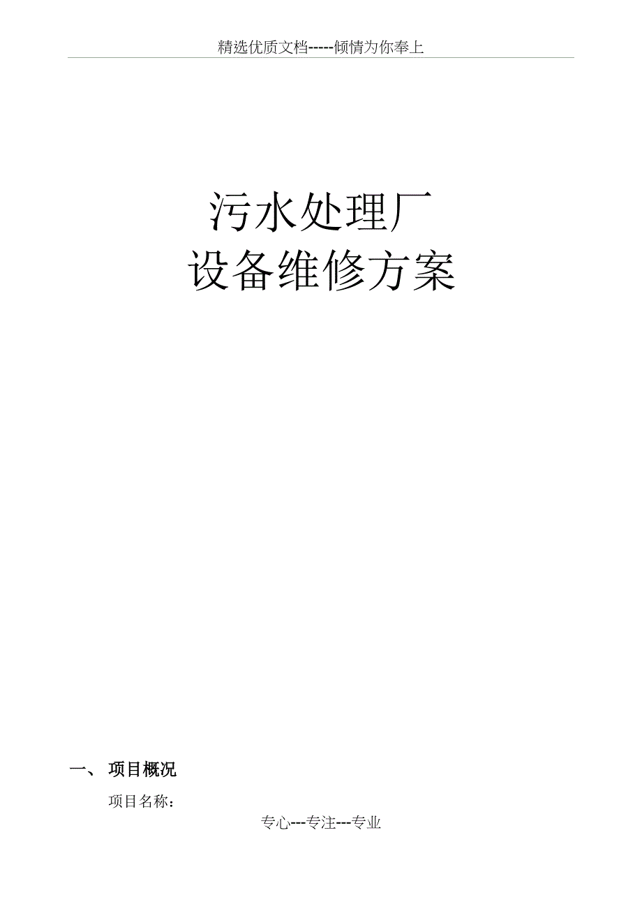 污水处理厂设备维修方案_第1页