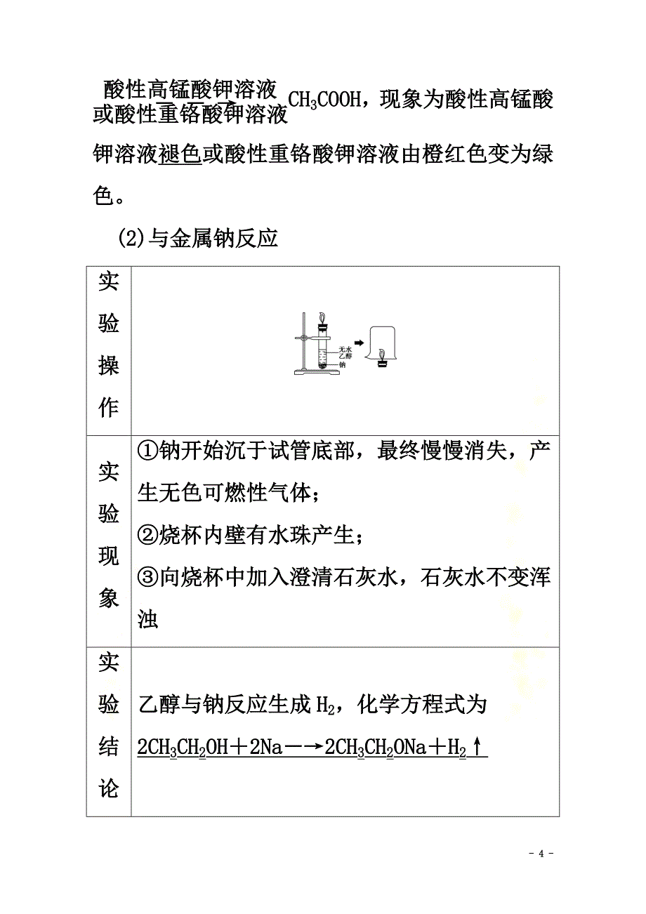 2021-2021学年新教材高中化学第三章简单的有机化合物第三节饮食中的有机化合物第1课时乙醇学案鲁科版必修第二册_第4页