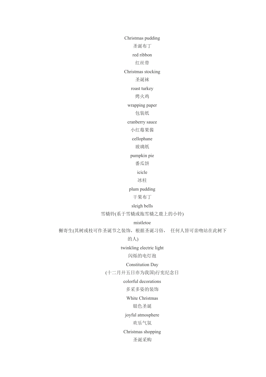 圣诞节英语单词_第4页