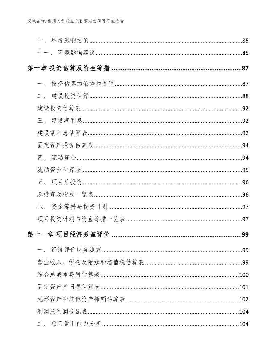 郴州关于成立PCB铜箔公司可行性报告_模板范本_第5页