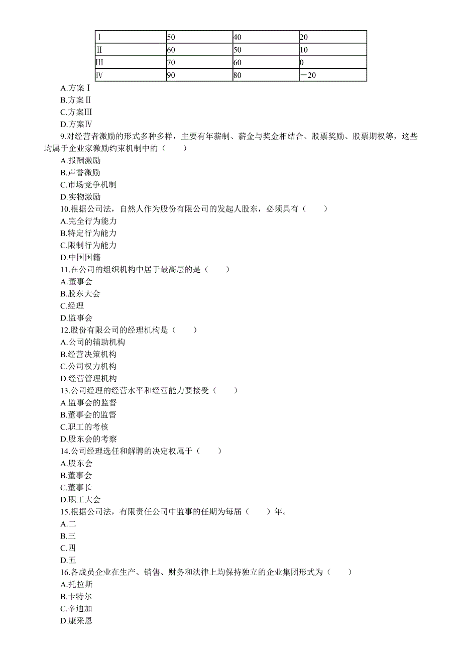 工商管理专业知识与实务中级试题_第2页