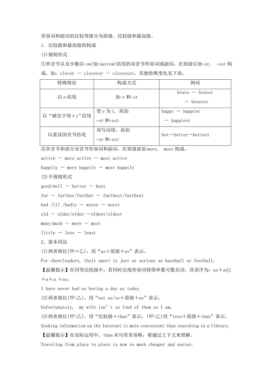 2022年高考英语 语法必考考点（5）形容词和副词（含解析）_第2页