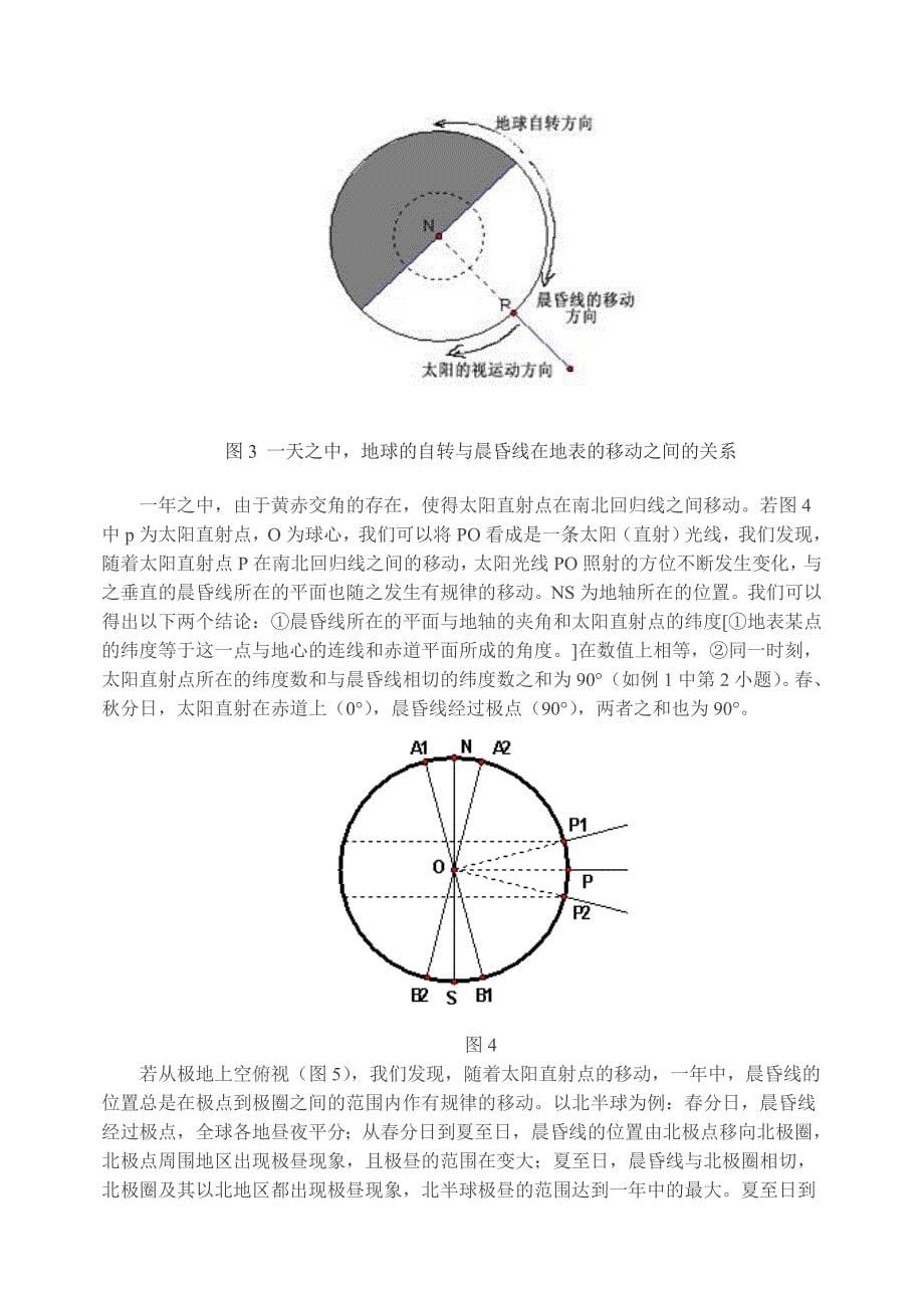 晨昏线的特点和与太阳直射点的关系例题解析.doc_第5页