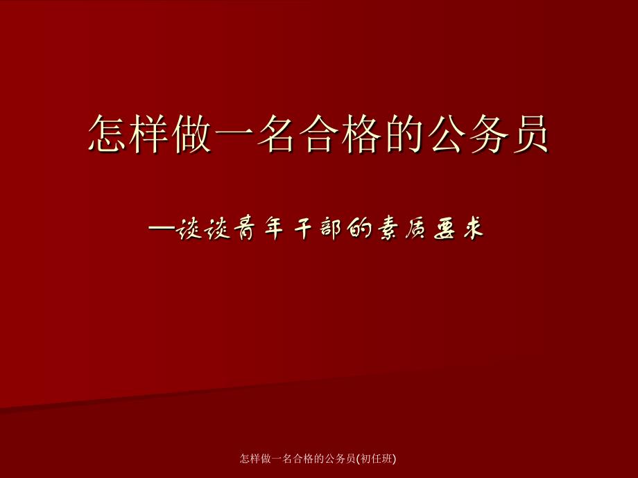 怎样做一名合格的公务员初任班课件_第1页