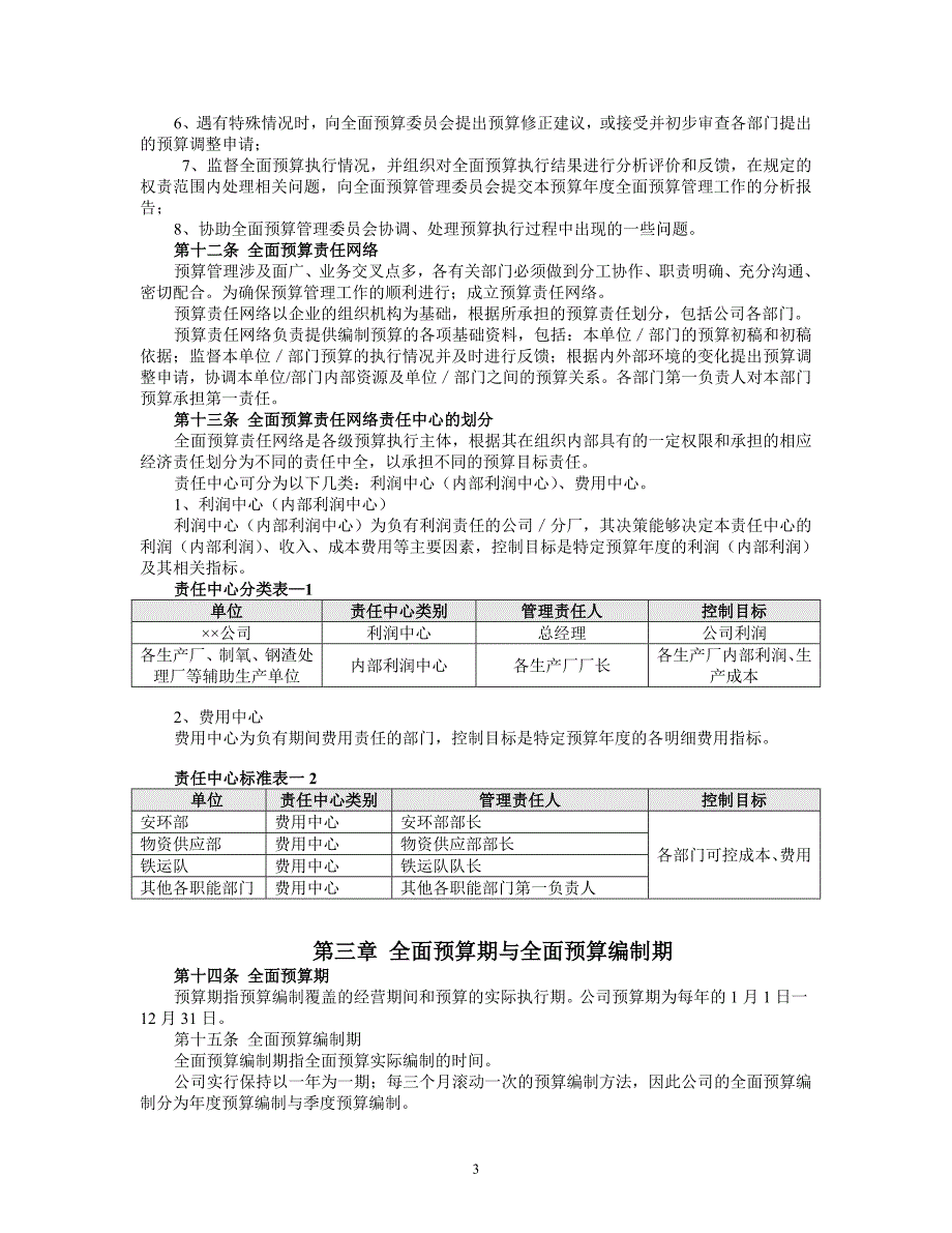 某企业全面预算管理制度_第3页