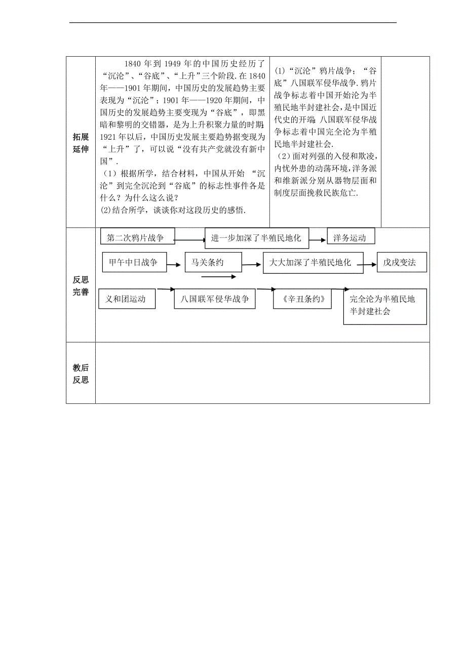 2018八年级历史上册期末复习第二单元近代化的早期探索与民族危机的加剧复习教案.doc_第5页