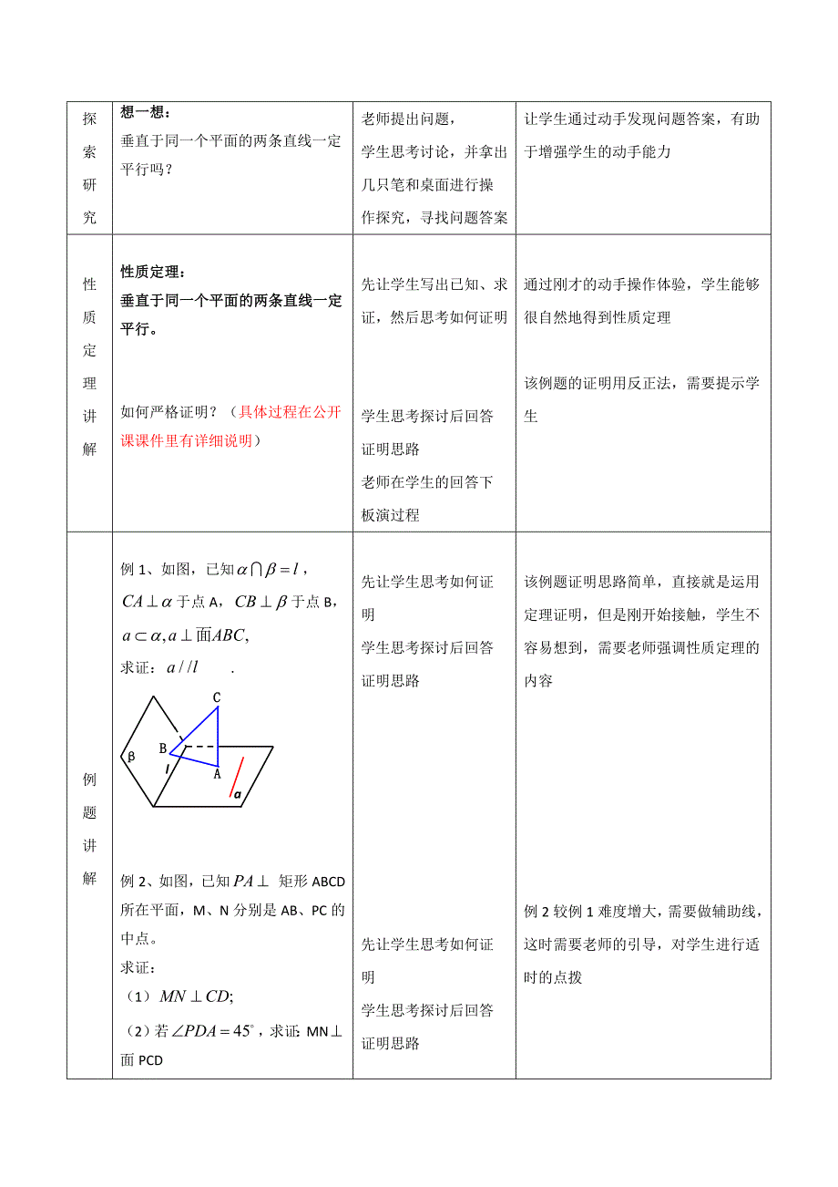 《线面垂直的性质定理》教学设计.docx_第2页