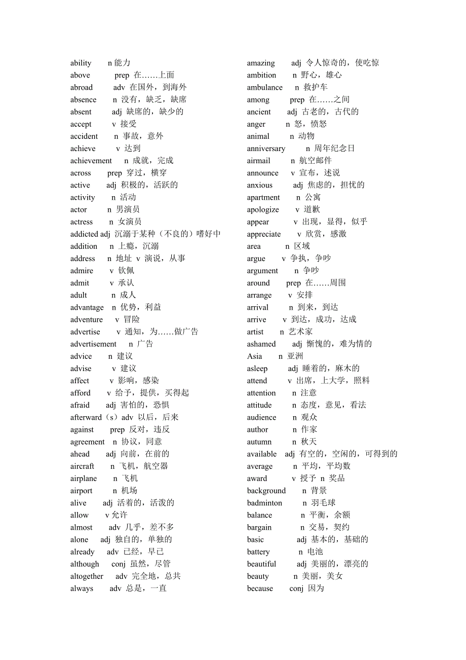 高中常用单词900词_第1页