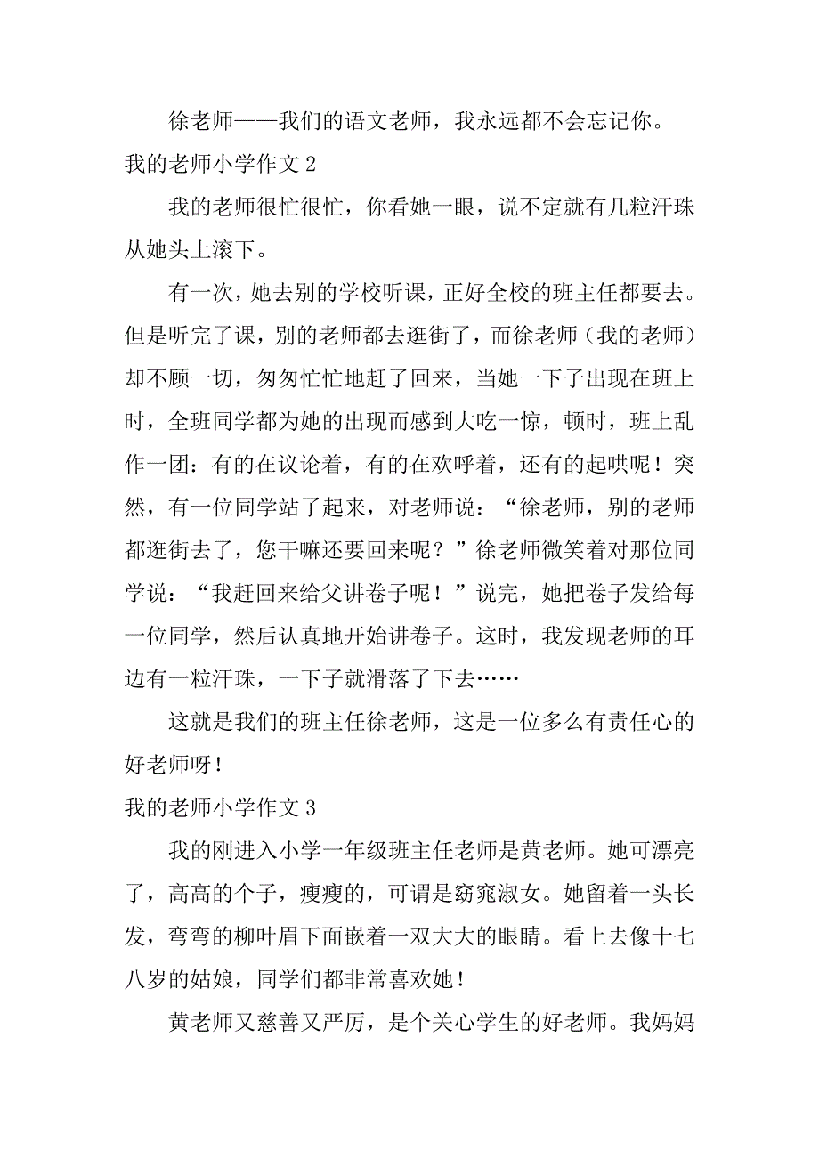 我的老师小学作文12篇(小学生的作文我的老师)_第2页