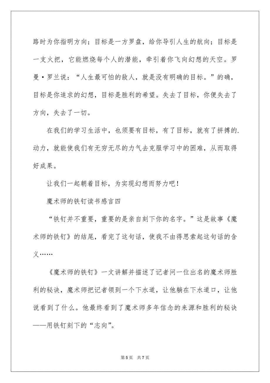 魔术师的铁钉读书感言_第5页