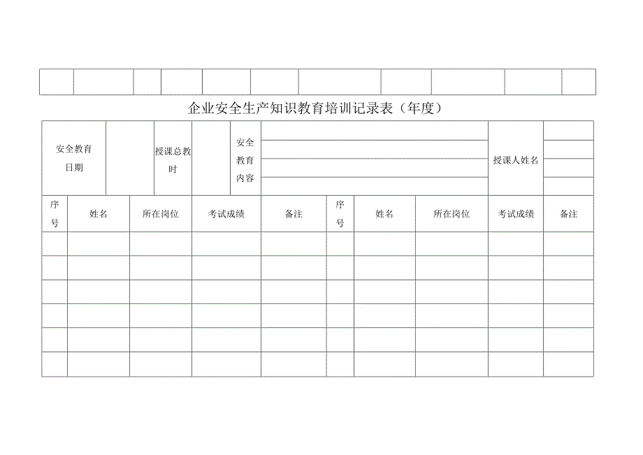 安全教育培训相关表格_第2页