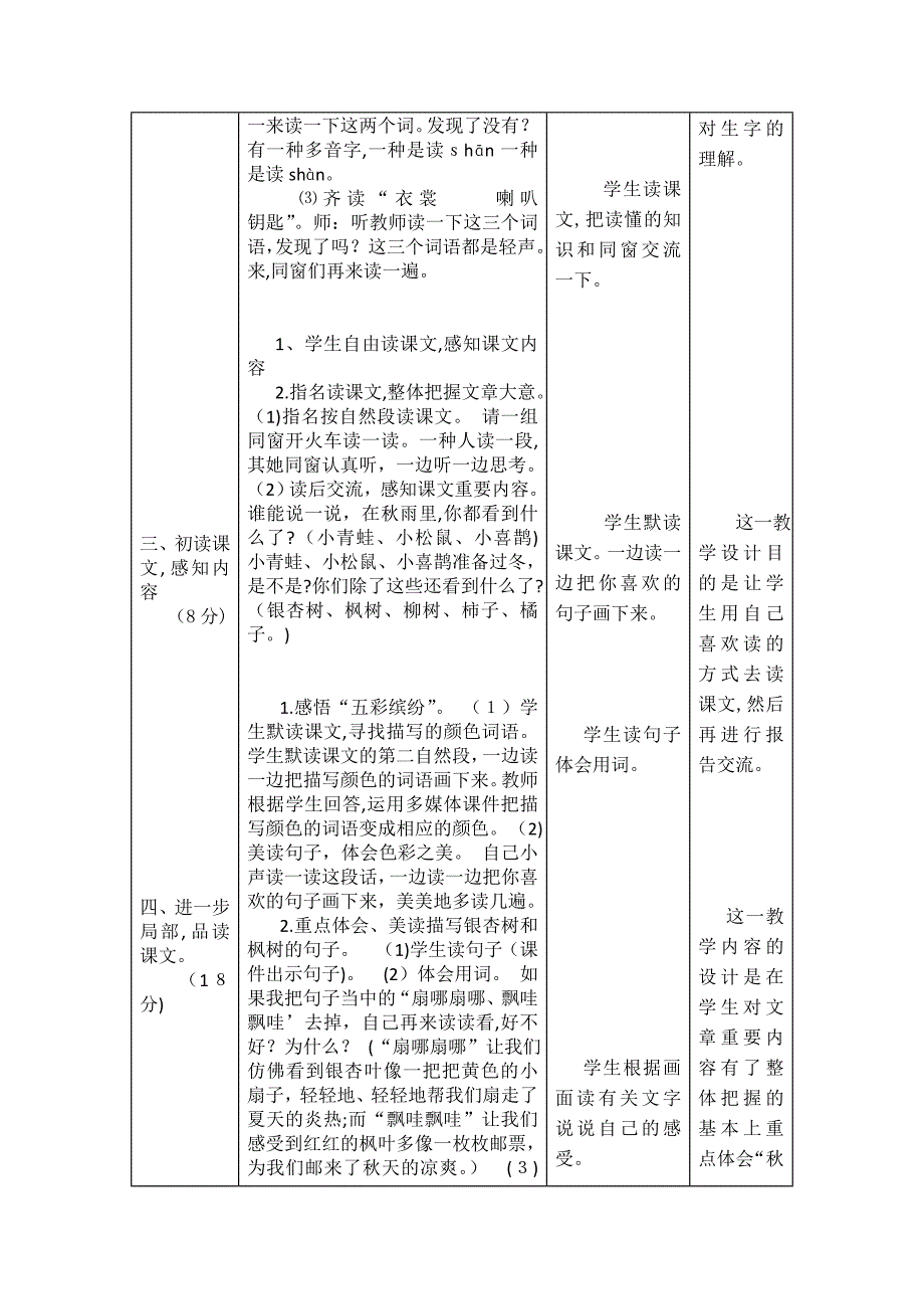 秋天的雨教学设计与反思_第3页