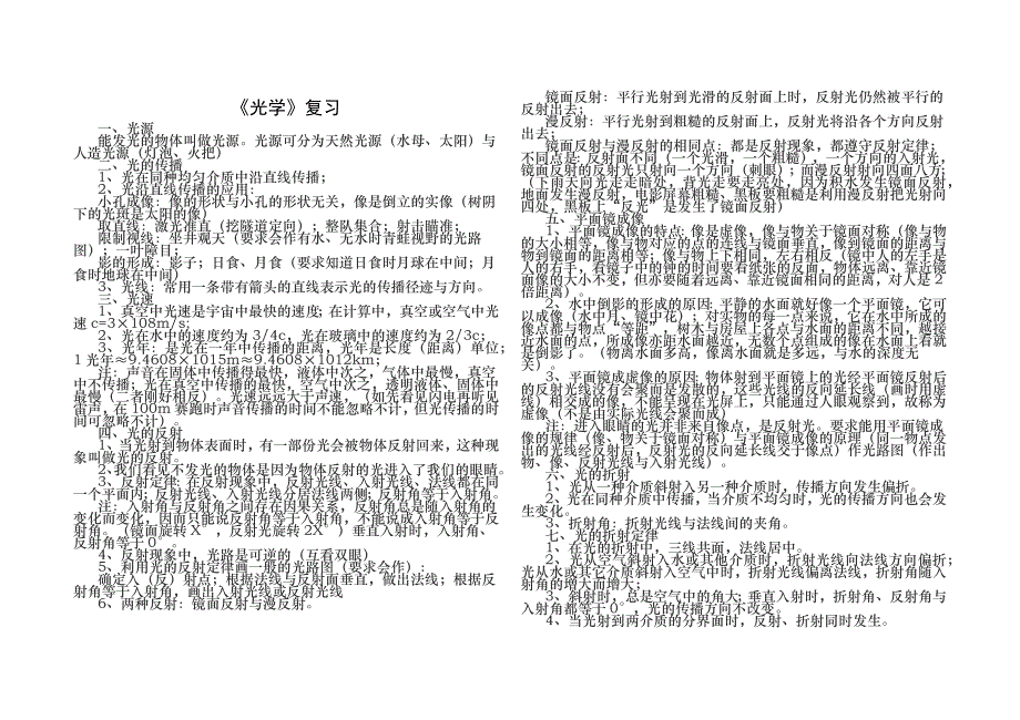 九年级物理光学知识点复习_第1页