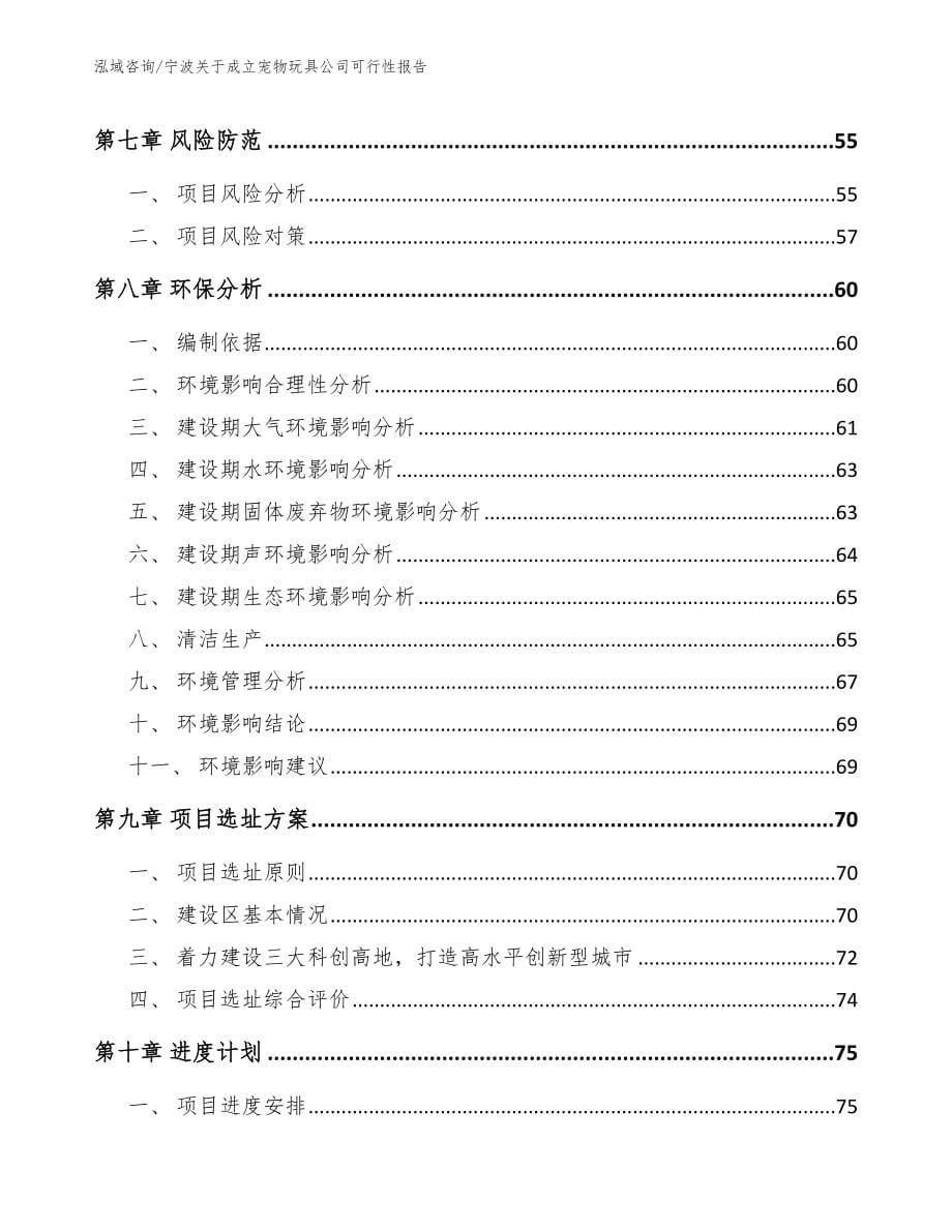 宁波关于成立宠物玩具公司可行性报告模板范本_第5页