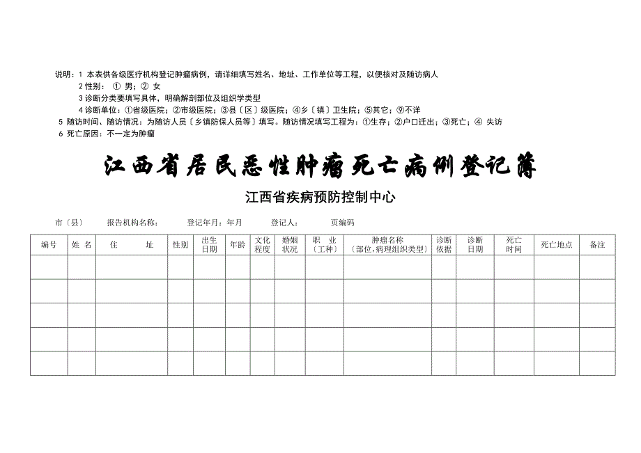 江西省居民肿瘤病例报告卡_第4页