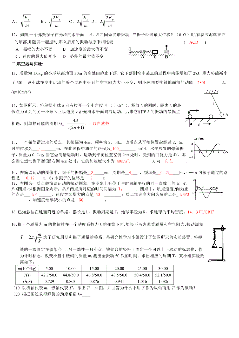 高一物理期终复习试题_第2页