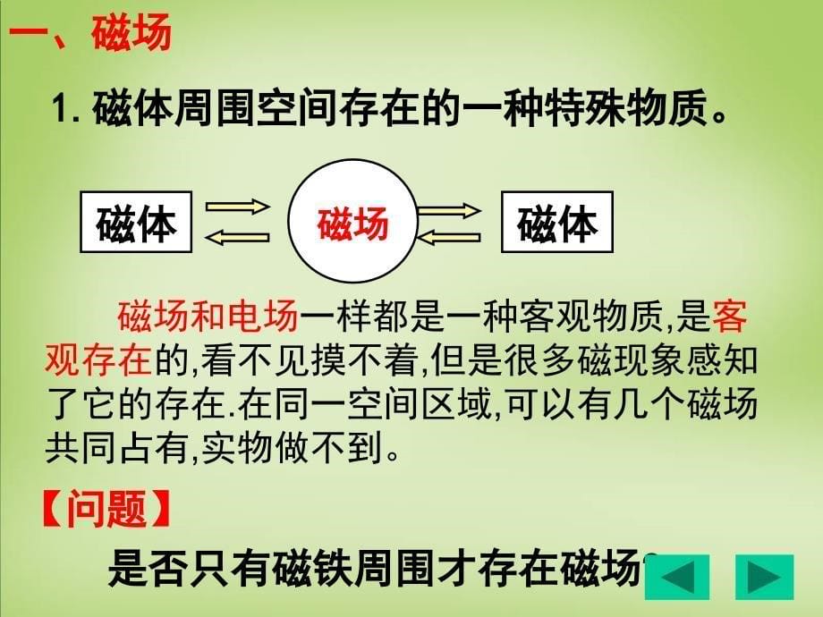 【人教版】选修313.1磁现象和磁场ppt课件_第5页