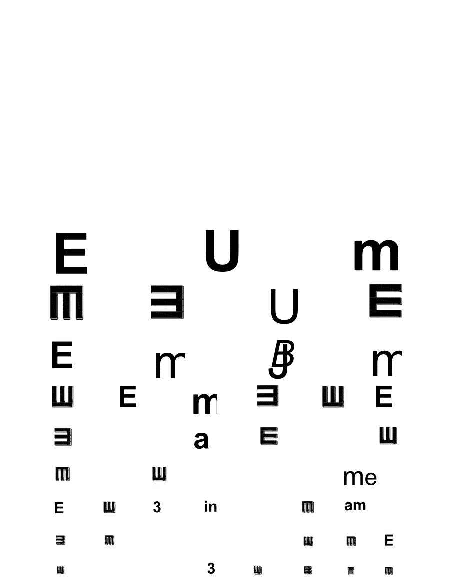 5米对数视力表及E尺寸标准(A3)_第1页