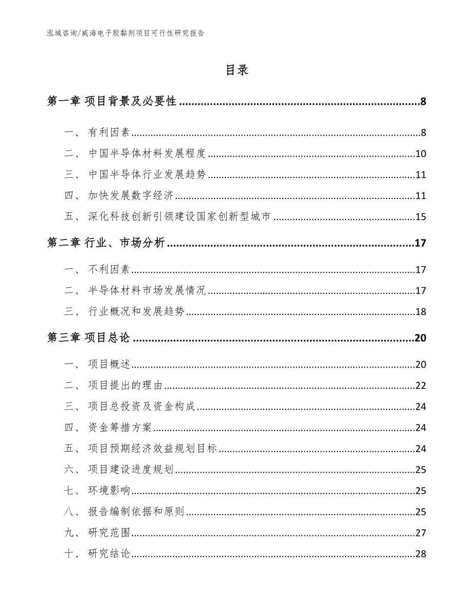 威海电子胶黏剂项目可行性研究报告【模板参考】_第1页