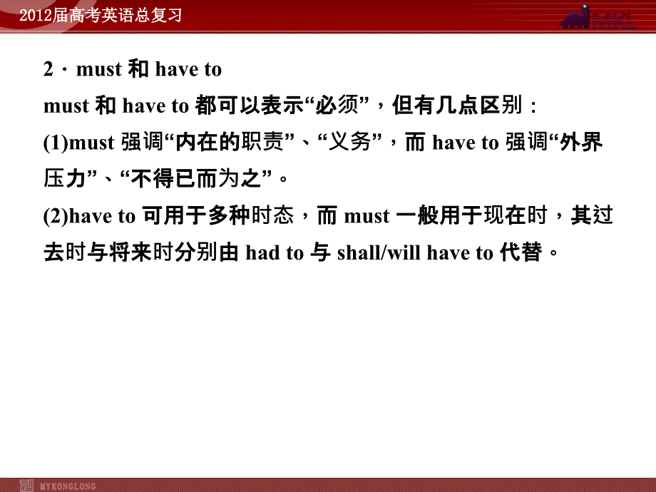 高考英语二轮复习课件：专题5　情态动词和虚拟语气_第3页