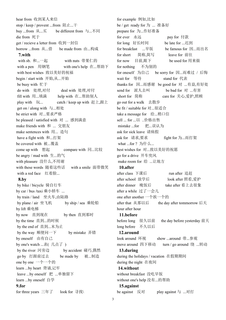 初中英语介词小结_第3页