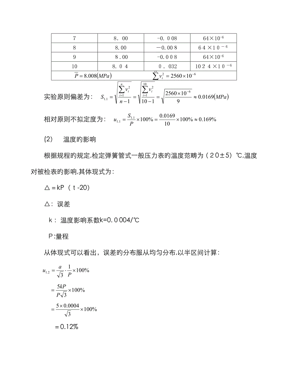 压力表测量不确定度评定_第3页