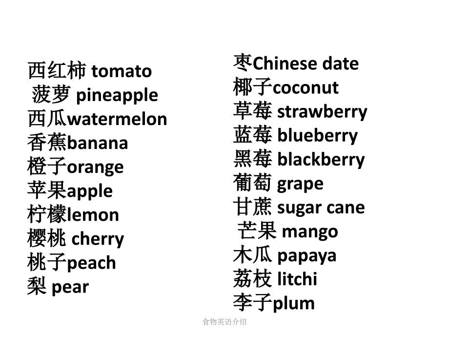 食物英语介绍经典实用_第2页