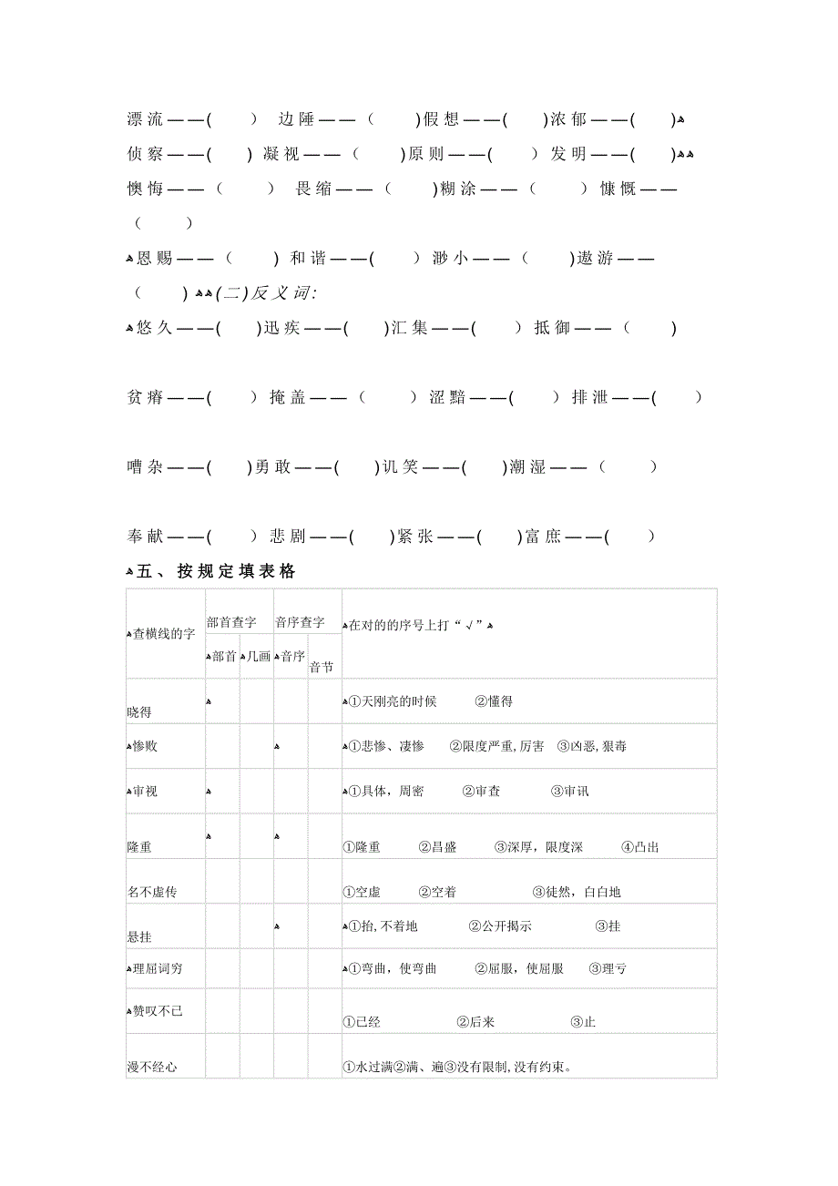 北师大版语文五年级上册期末复习材料汇总_第3页