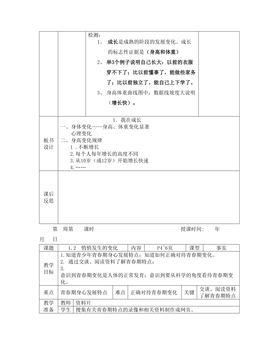 苏教版小学六年级下册科学教案完整版_第4页