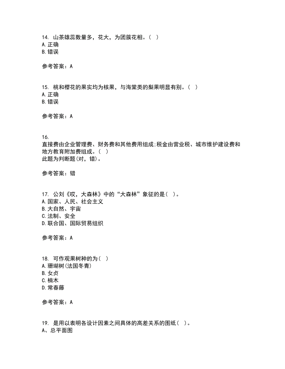 川农21秋《园林植物配置与造景专科》在线作业二答案参考52_第4页