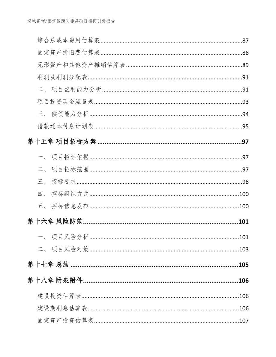 綦江区照明器具项目招商引资报告参考范文_第5页