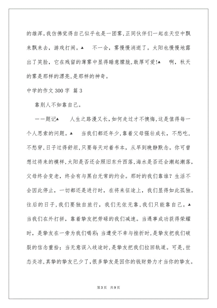 好用的中学的作文300字汇编9篇_第3页