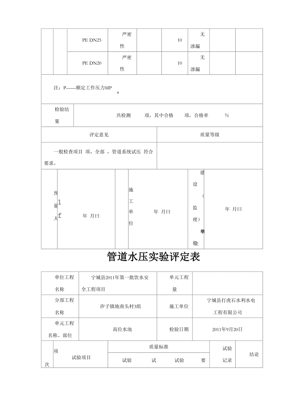 管道水压实验评定表_第2页